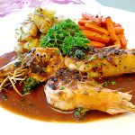 กุ้งราดซอสพริกไทยดำ