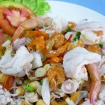 ยำตะไคร้กุ้งสด